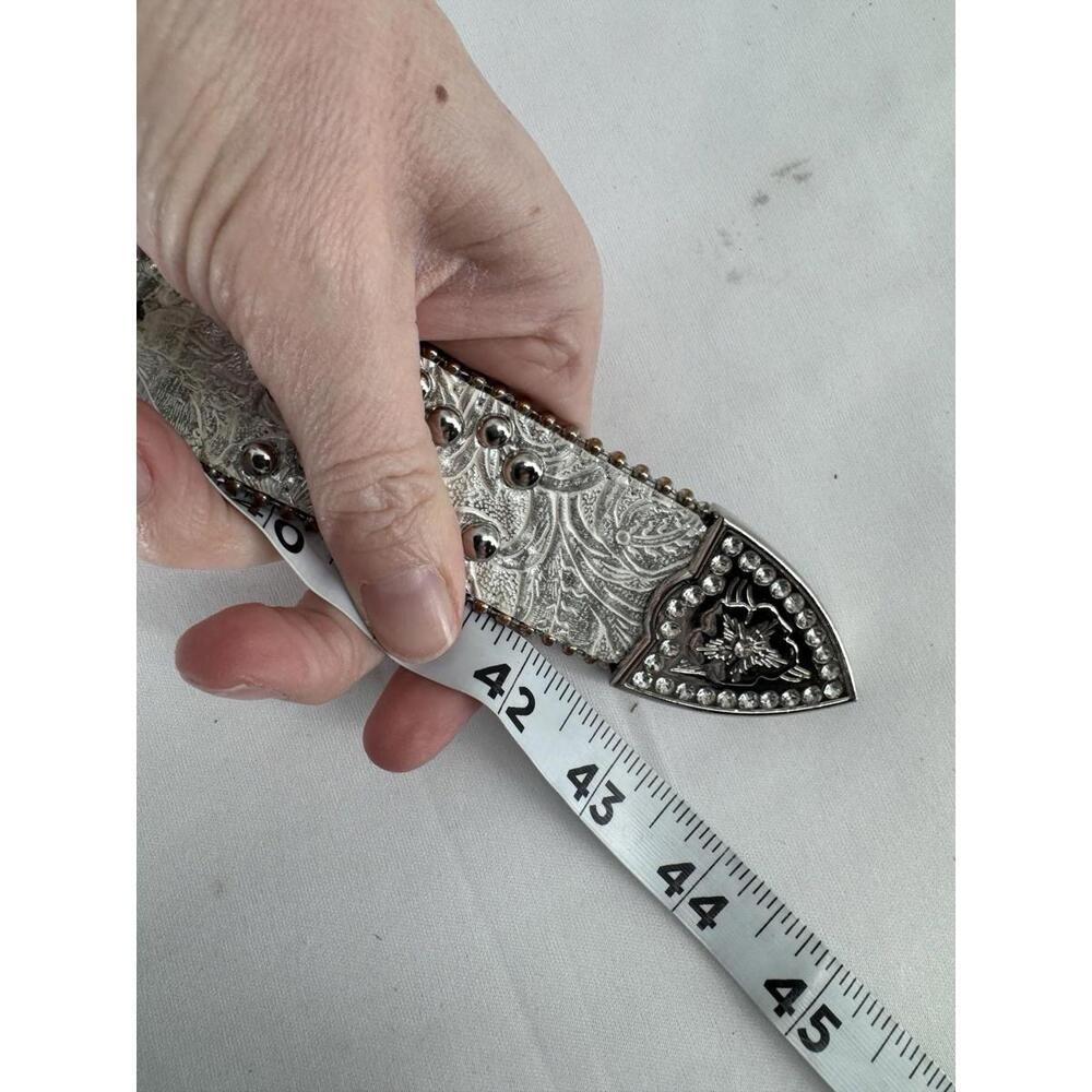 Blazin Roxx belt womens large L silver western rodeo festival cowgirl rhinestone - Picture 5 of 5